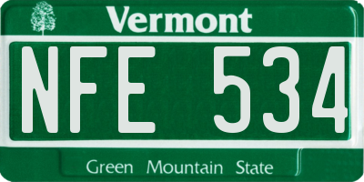 VT license plate NFE534