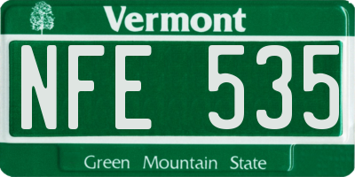 VT license plate NFE535