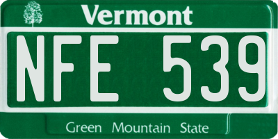 VT license plate NFE539