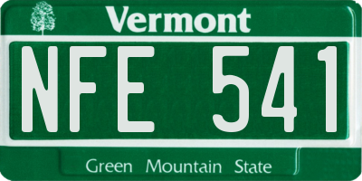 VT license plate NFE541
