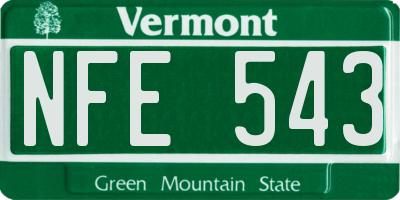 VT license plate NFE543