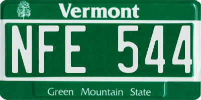 VT license plate NFE544