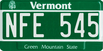 VT license plate NFE545
