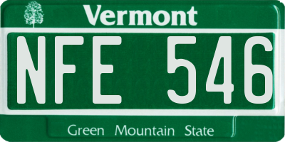 VT license plate NFE546