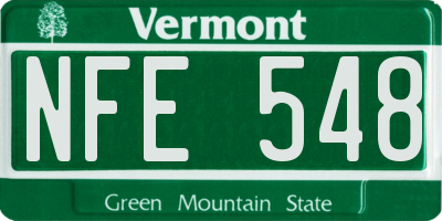 VT license plate NFE548