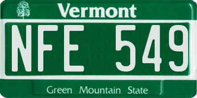 VT license plate NFE549