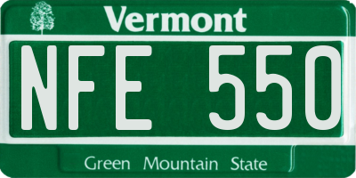 VT license plate NFE550