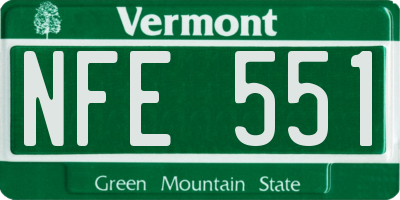 VT license plate NFE551