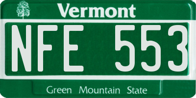 VT license plate NFE553