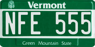 VT license plate NFE555