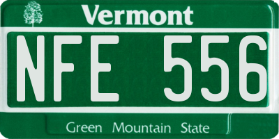 VT license plate NFE556