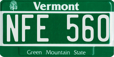VT license plate NFE560