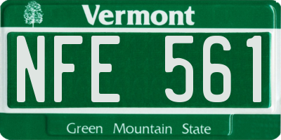 VT license plate NFE561
