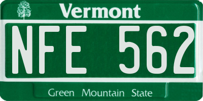 VT license plate NFE562