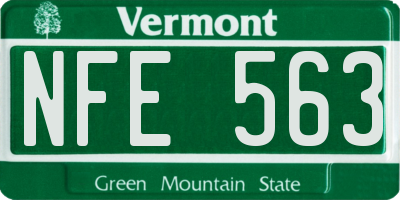 VT license plate NFE563