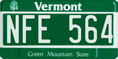 VT license plate NFE564