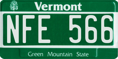 VT license plate NFE566