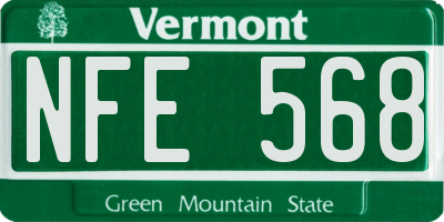 VT license plate NFE568