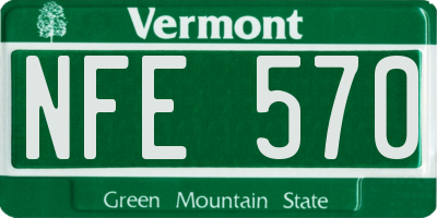 VT license plate NFE570