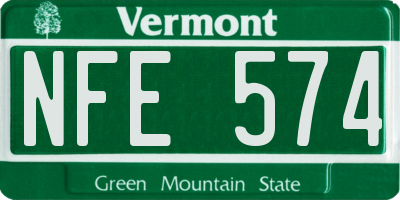 VT license plate NFE574