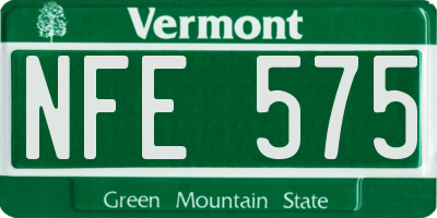 VT license plate NFE575