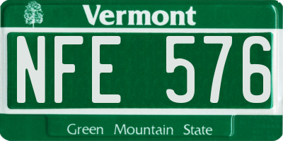 VT license plate NFE576