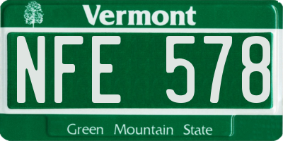VT license plate NFE578