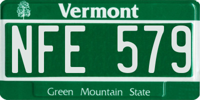 VT license plate NFE579