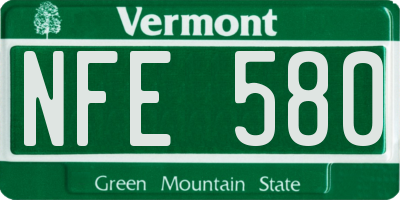 VT license plate NFE580