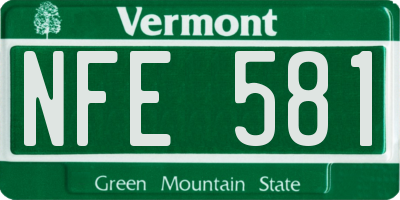 VT license plate NFE581
