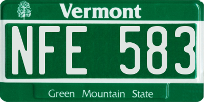 VT license plate NFE583