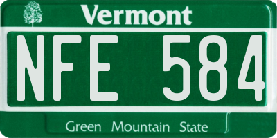 VT license plate NFE584