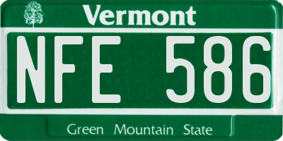 VT license plate NFE586