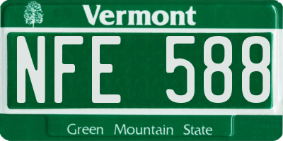 VT license plate NFE588