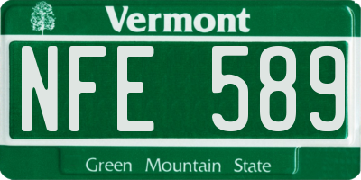 VT license plate NFE589