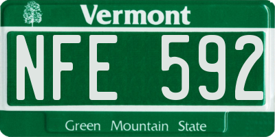 VT license plate NFE592