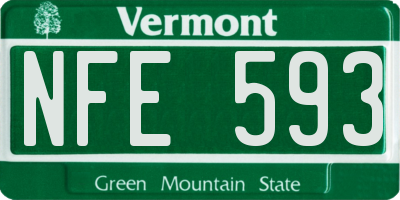 VT license plate NFE593