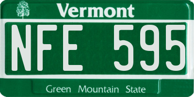 VT license plate NFE595