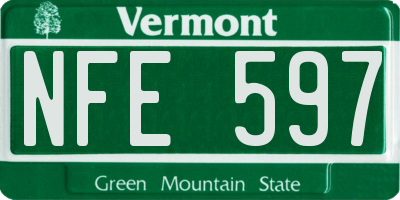 VT license plate NFE597