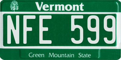 VT license plate NFE599