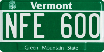VT license plate NFE600