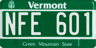 VT license plate NFE601