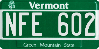 VT license plate NFE602