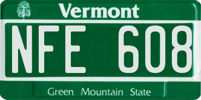 VT license plate NFE608