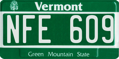 VT license plate NFE609