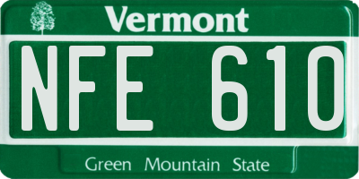 VT license plate NFE610