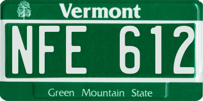 VT license plate NFE612