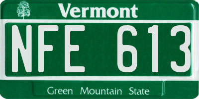 VT license plate NFE613