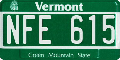 VT license plate NFE615