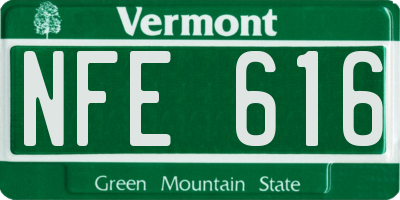 VT license plate NFE616